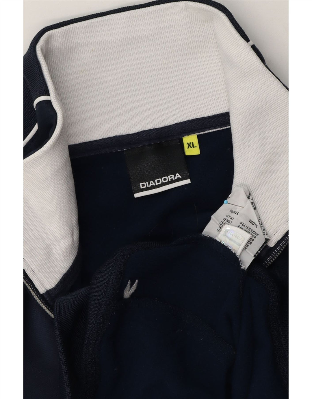 Diadora Mens Tracksuit Top Jacket XL Navy Blue Polyester