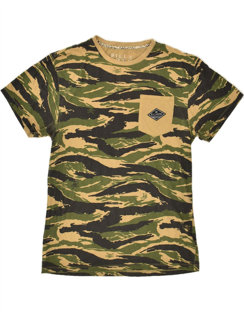 BILLABONG Mens T-Shirt Top Medium Khaki Camouflage Cotton | Vintage Billabong | Thrift | Second-Hand Billabong | Used Clothing | Messina Hembry 