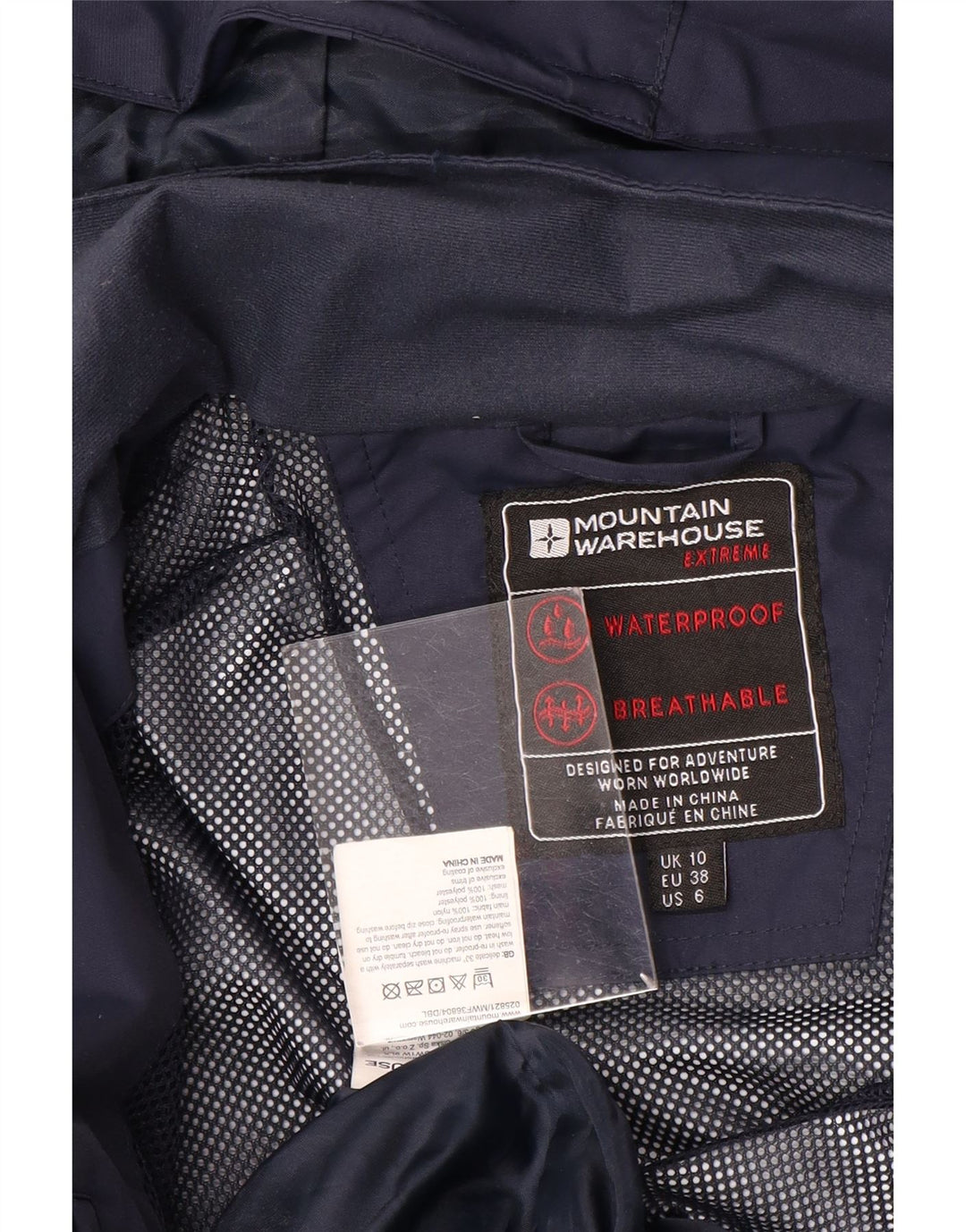 Mountain Warehouse Womens Hooded Raincoat UK 10 Small Navy Blue Nylon