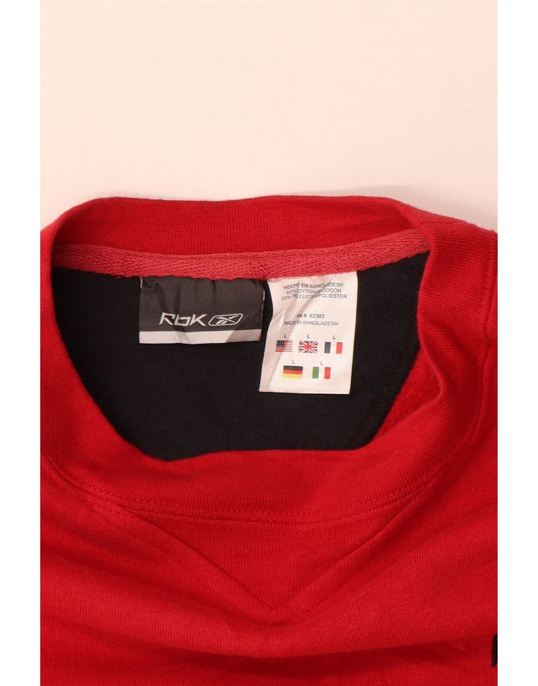 REEBOK Womens Sweatshirt Jumper UK 16 Large Red Cotton