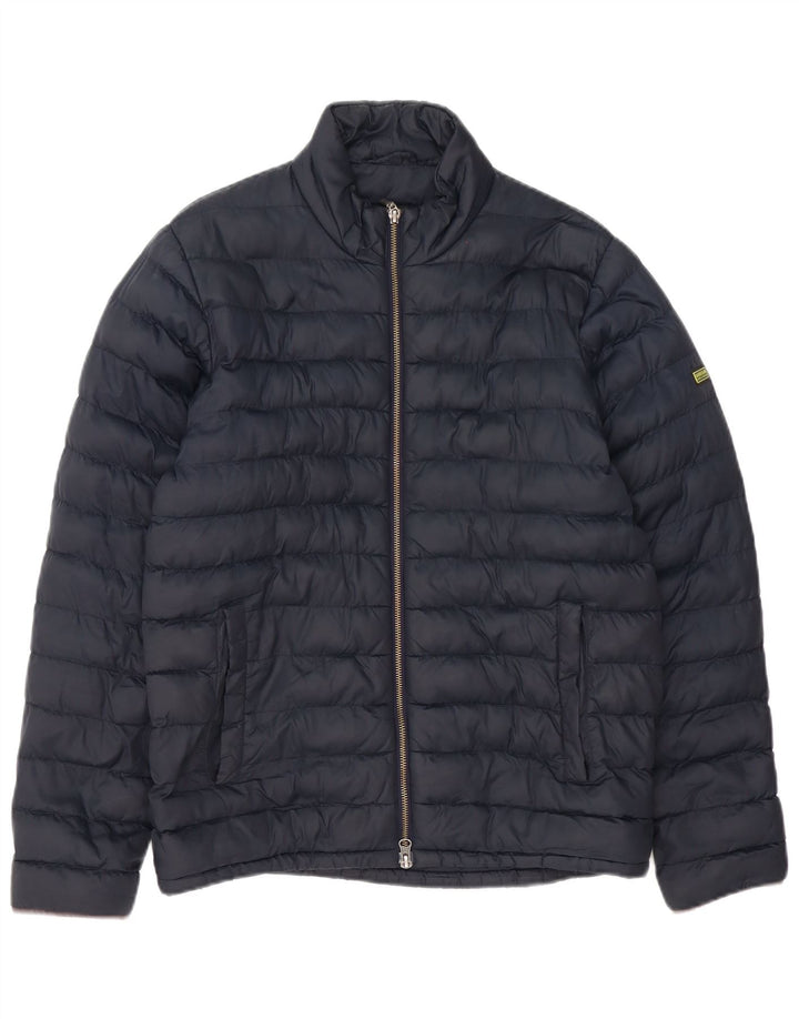 Barbour Mens Padded Jacket UK 36 Small Navy Blue Polyester