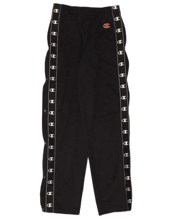 CHAMPION Boys Graphic Tracksuit Trousers 13-14 Years Black Polyester