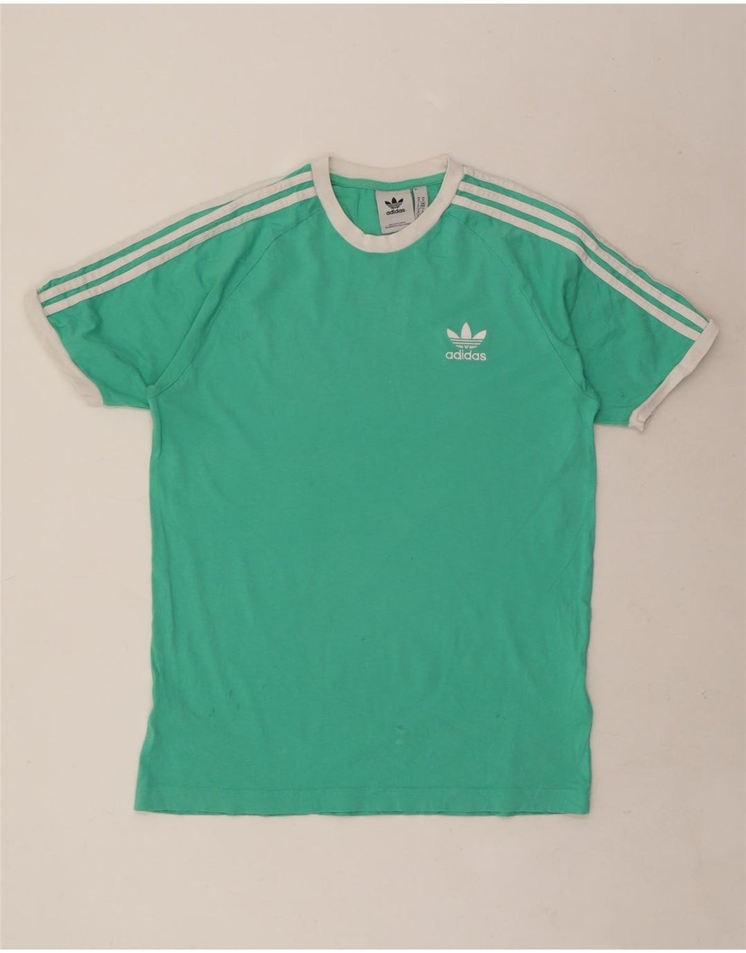 Adidas Mens T-Shirt Top Medium Turquoise Cotton