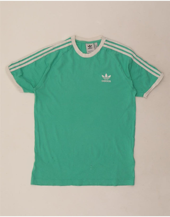 Adidas Mens T-Shirt Top Medium Turquoise Cotton