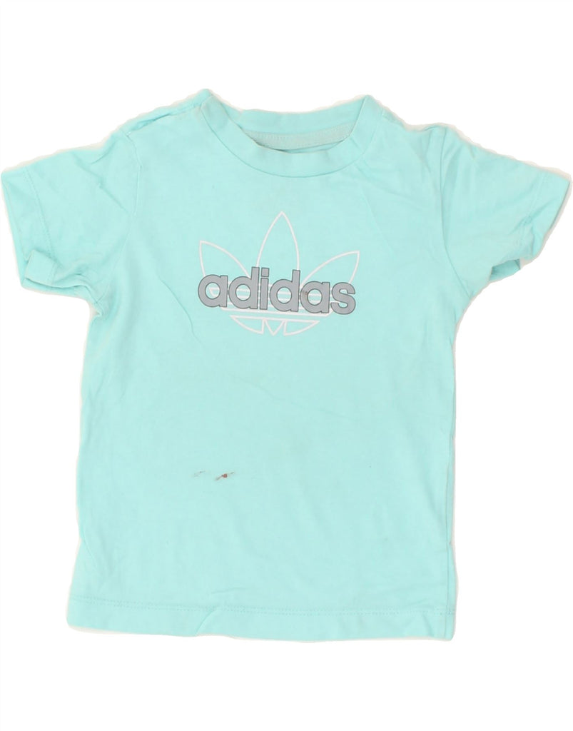 ADIDAS Boys Graphic T-Shirt Top 9-10 Years Blue Cotton | Vintage Adidas | Thrift | Second-Hand Adidas | Used Clothing | Messina Hembry 