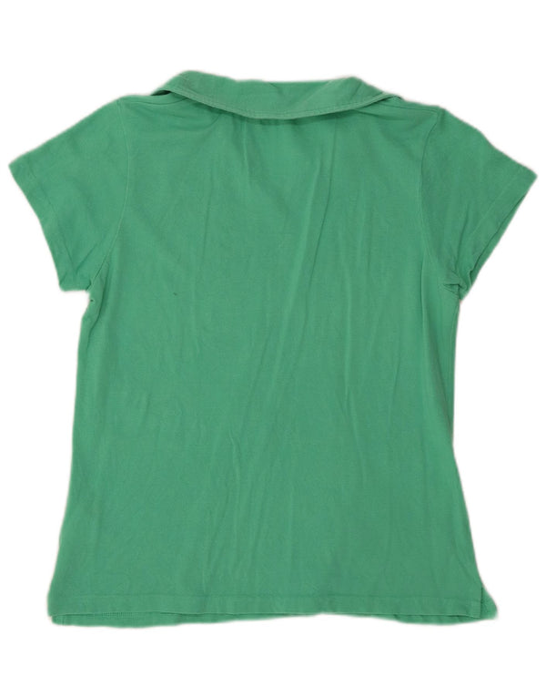 Avirex Womens Polo Shirt UK 12 Medium Green Cotton