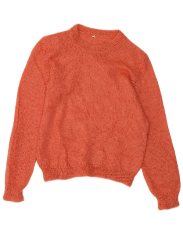 Vintage Womens Crew Neck Jumper Sweater UK 12 Medium Pink