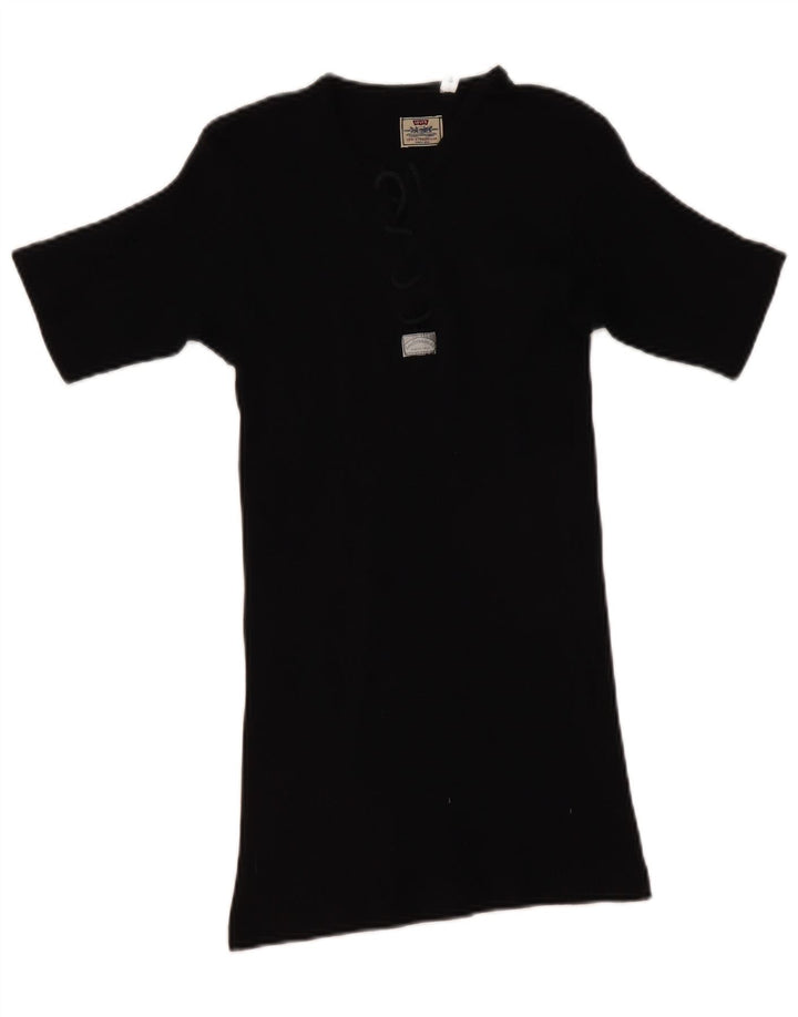 Levi's Womens T-Shirt Top UK 8 Small Black Cotton