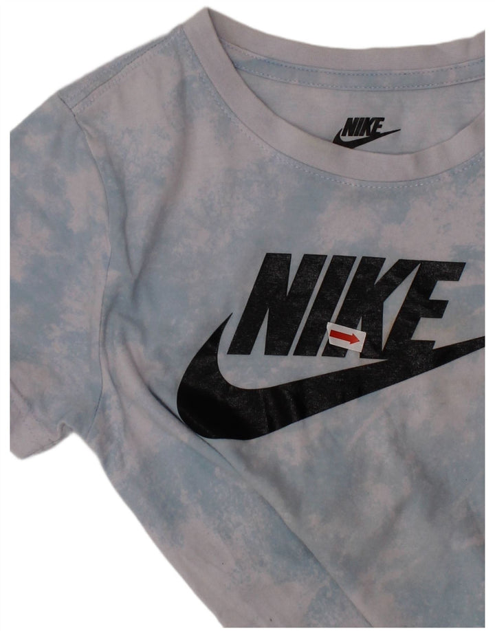 NIKE Boys Graphic T-Shirt Top 6-7 Years Large Blue Tie Dye