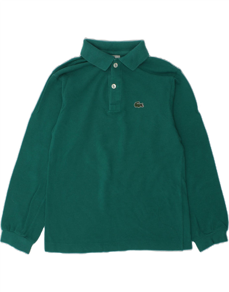 LACOSTE Boys Long Sleeve Polo Shirt 7-8 Years Green Cotton | Vintage Lacoste | Thrift | Second-Hand Lacoste | Used Clothing | Messina Hembry 