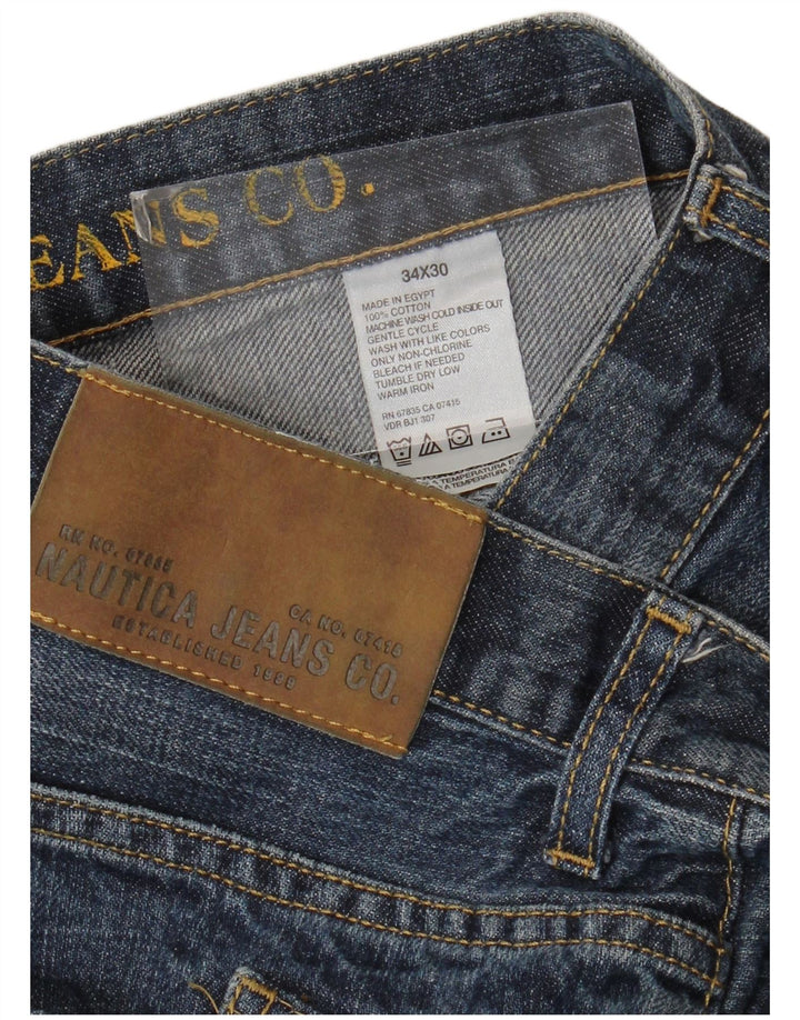 Nautica Mens Straight Jeans W34 L30 Blue Cotton
