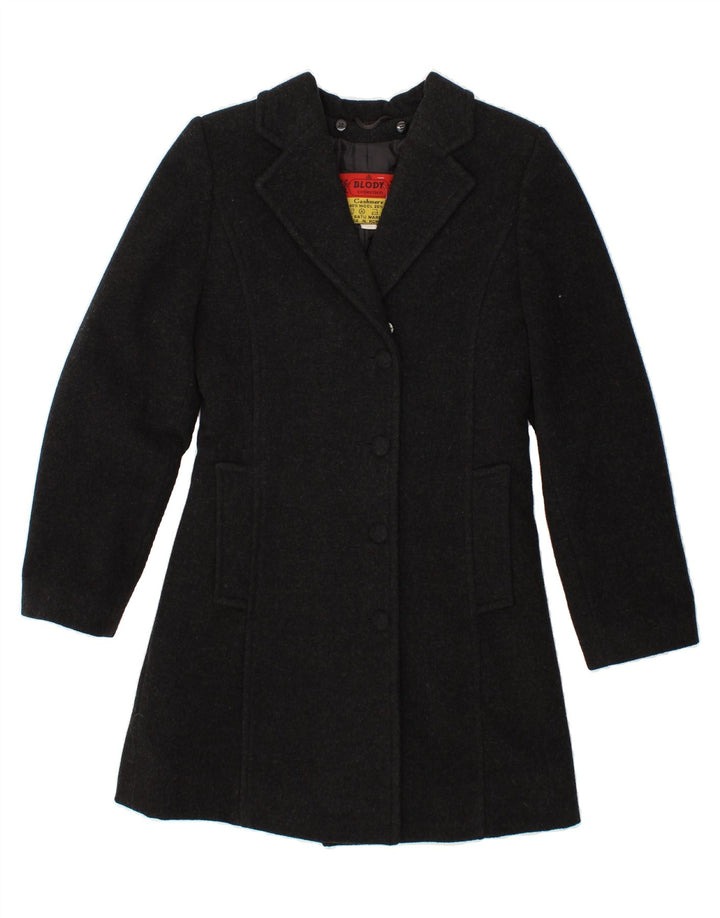 VINTAGE Womens Overcoat EU 38 Medium Black Wool Vintage Vintage and Second-Hand Vintage from Messina Hembry 