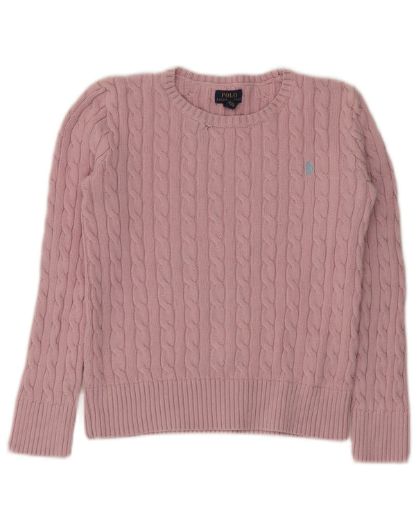 Polo Ralph Lauren Girls Crop Crew Neck Jumper Sweater 15-16 Years XL Pink