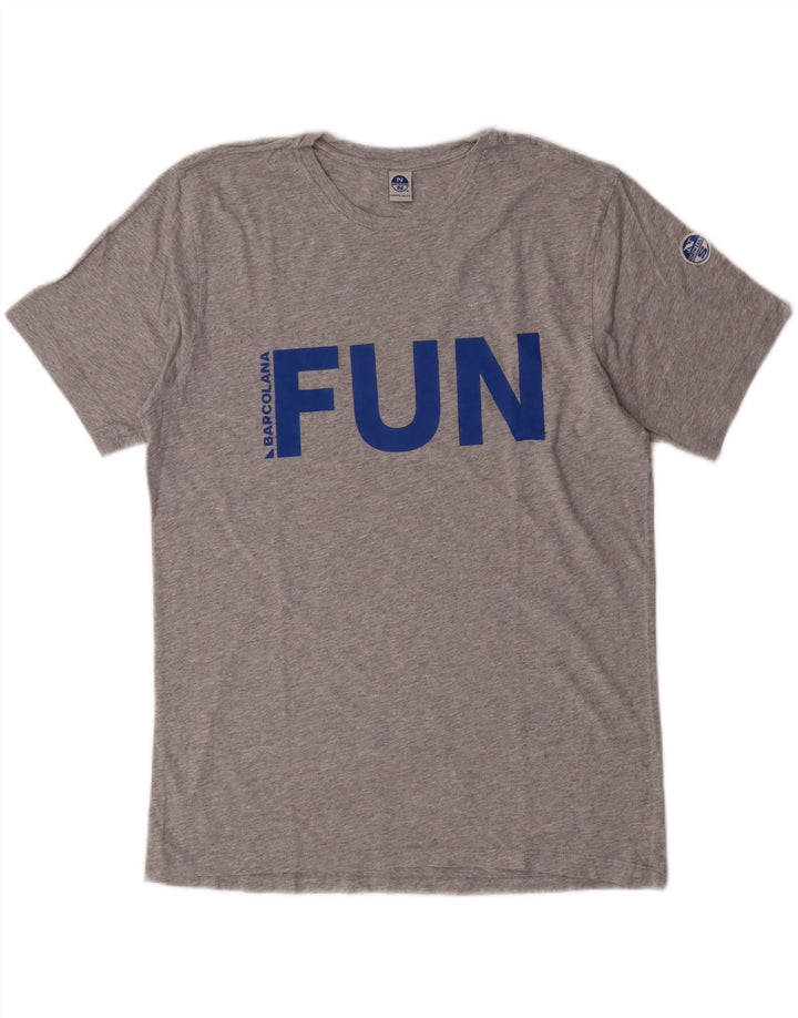 NORTH SAILS Mens Graphic T-Shirt Top Medium Grey