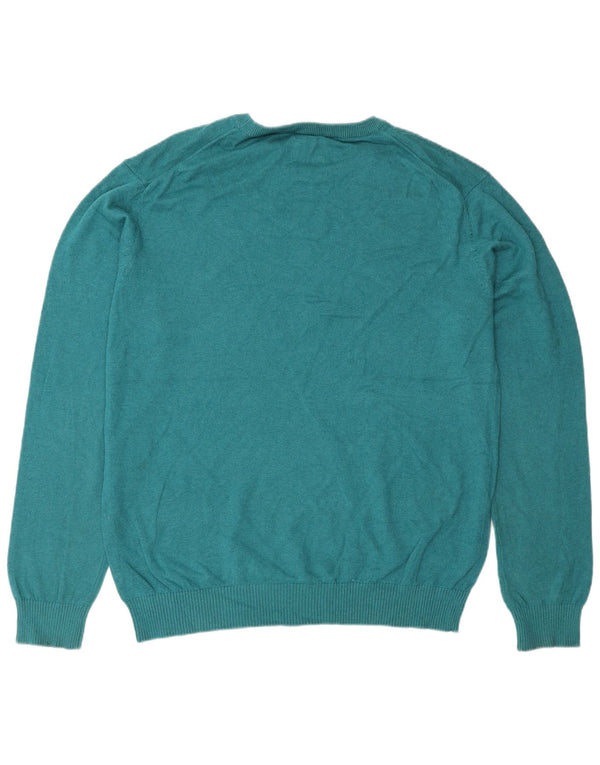 Joules Mens Boat Neck Jumper Sweater Large Turquoise Cotton