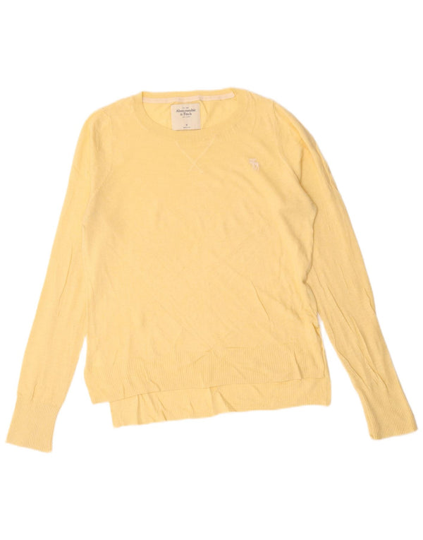 Abercrombie & Fitch Womens Boat Neck Jumper Sweater UK 14 Medium Yellow