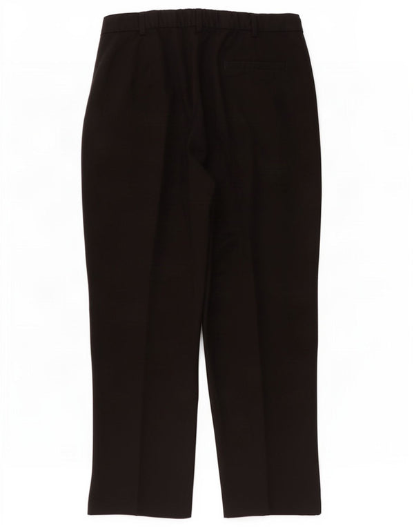 Marks & Spencer Womens Straight Cropped Trousers UK 16 Large W34 L26 Black
