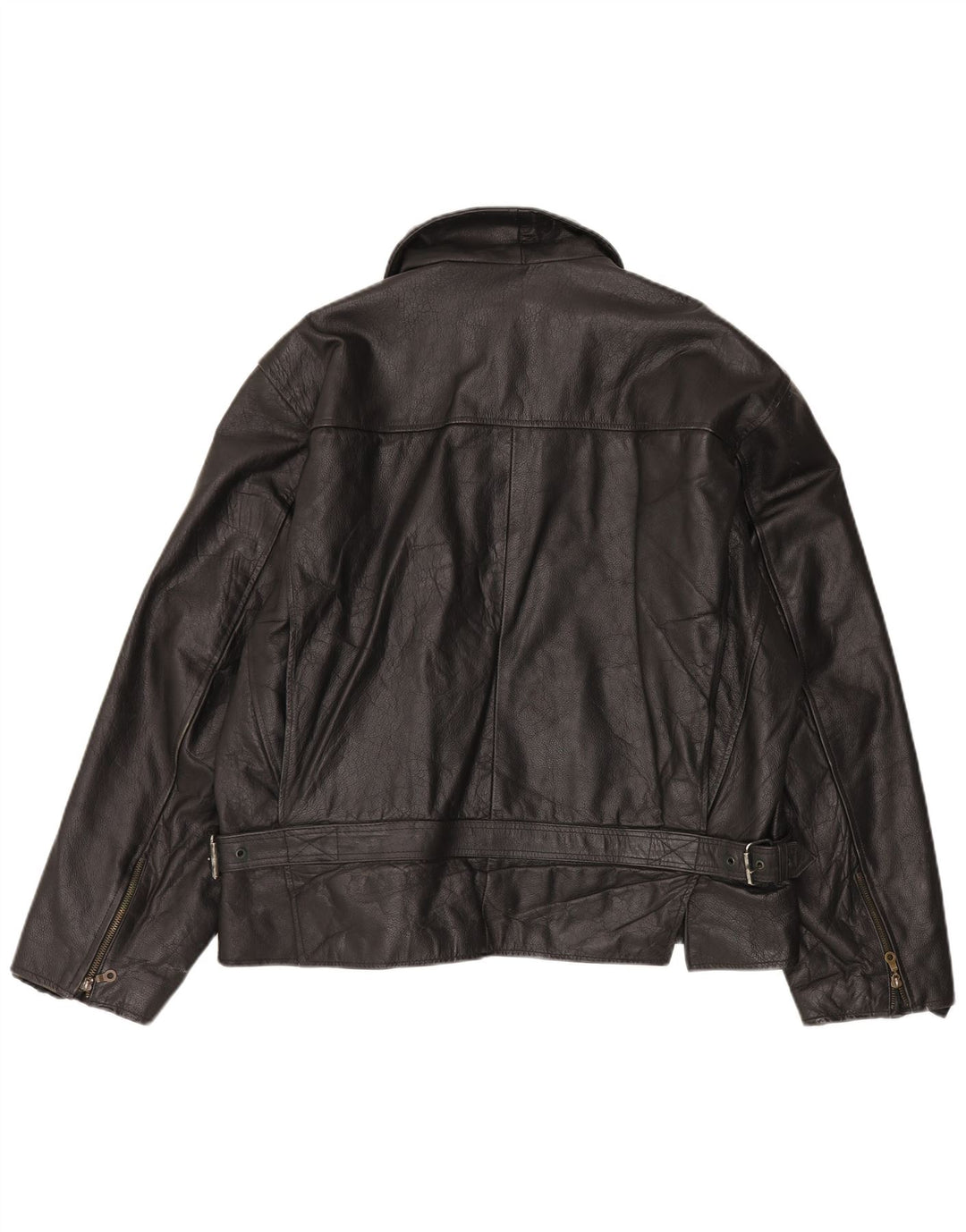 Vintage Mens Leather Jacket IT 56 3XL Black Leather