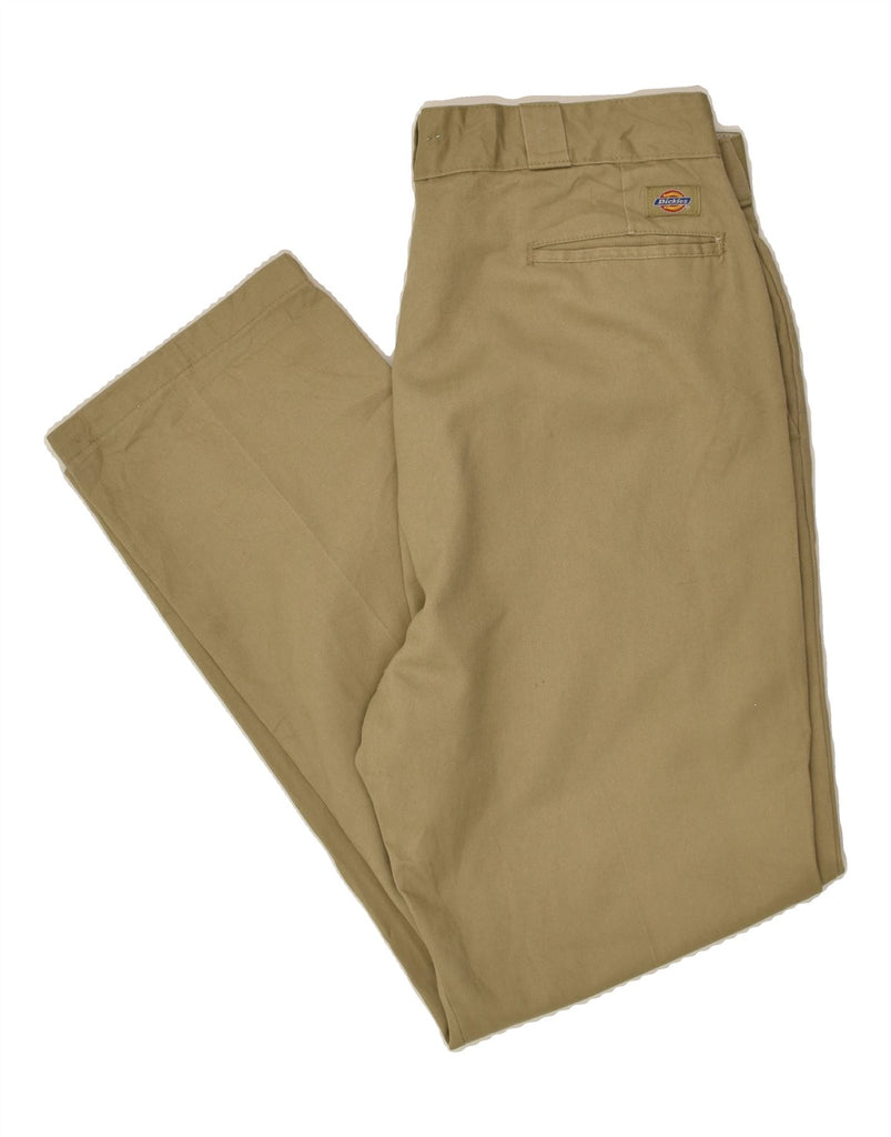 DICKIES Mens Straight Chino Trousers W38 L34 Khaki Polyester | Vintage Dickies | Thrift | Second-Hand Dickies | Used Clothing | Messina Hembry 