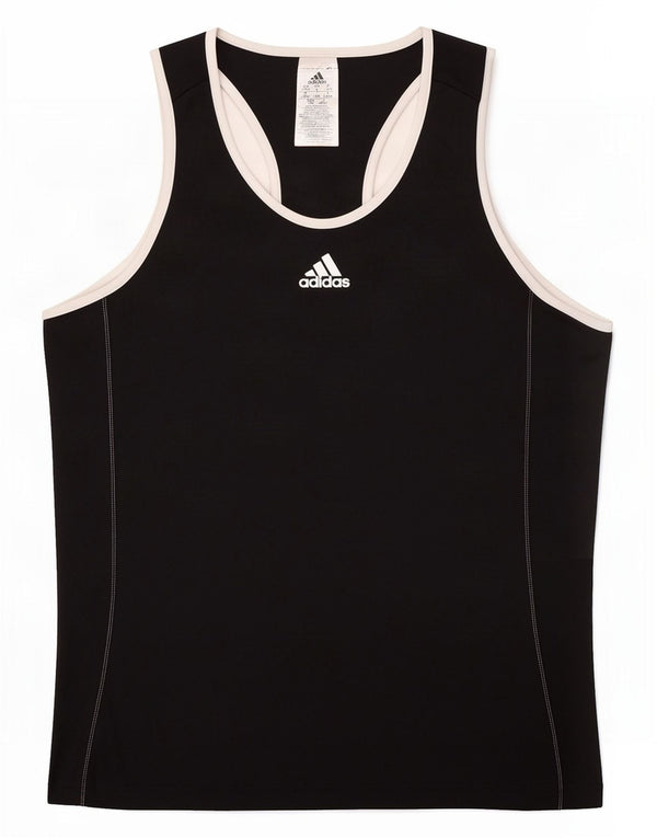 Adidas Womens Vest Top UK 16/18 Large Black Polyester