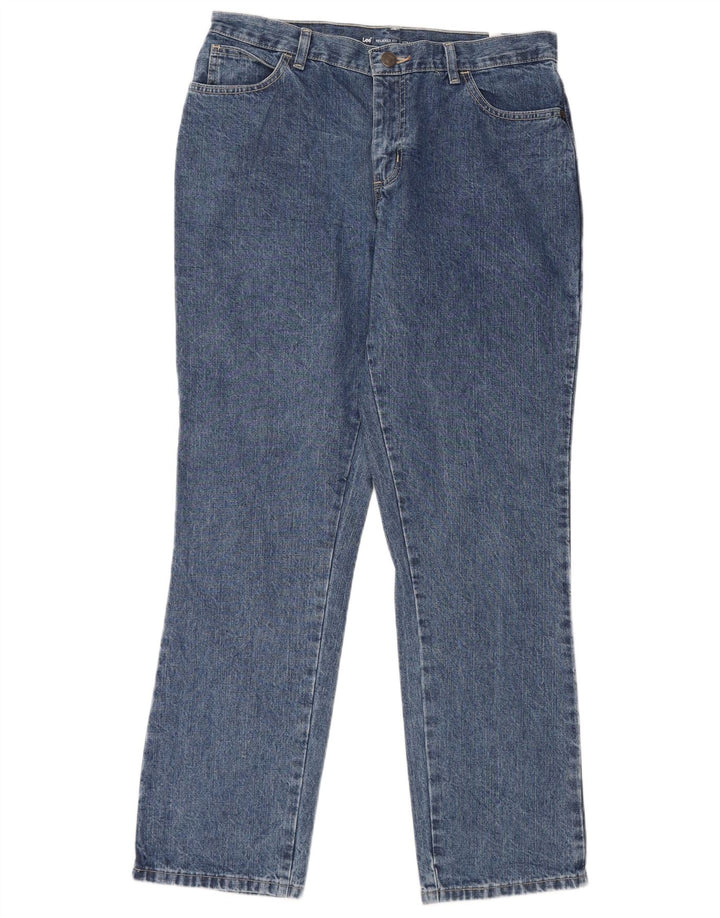 LEE Womens Relaxed Fit Straight Jeans W32 L31 Blue Cotton