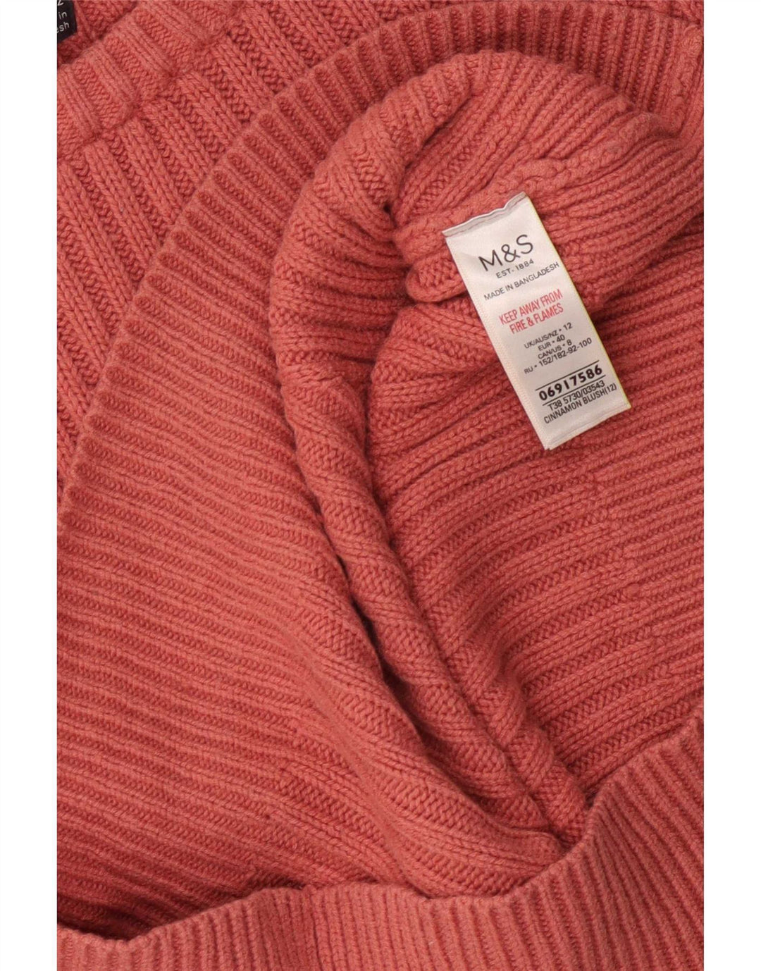 Marks & Spencer Womens Boat Neck Jumper Sweater UK 12 Medium Pink