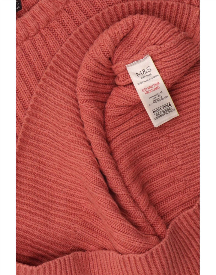 Marks & Spencer Womens Boat Neck Jumper Sweater UK 12 Medium Pink