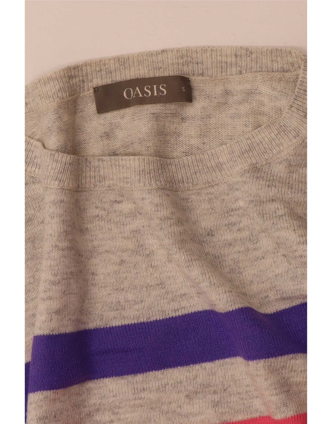 Oasis Womens Boat Neck Jumper Sweater UK 10 Small Multicoloured Striped