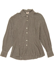 SISLEY Womens Relaxed Elegance Shirt Blouse IT 42 Medium Grey Gingham