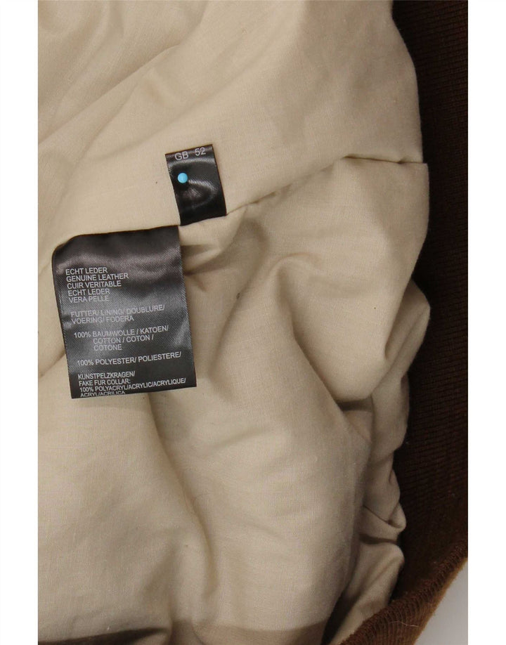 Maddox Mens Leather Jacket UK 52 6XL Brown Leather