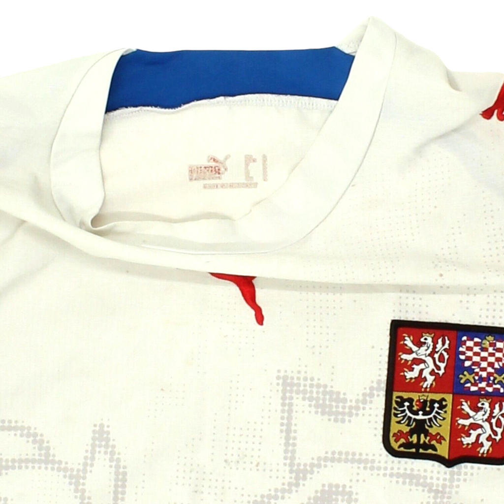 Czech Republic National Team 06-08 Mens White Puma Away Shirt | Football Sports Vintage Messina Hembry and Second-Hand Messina Hembry from Messina Hembry 