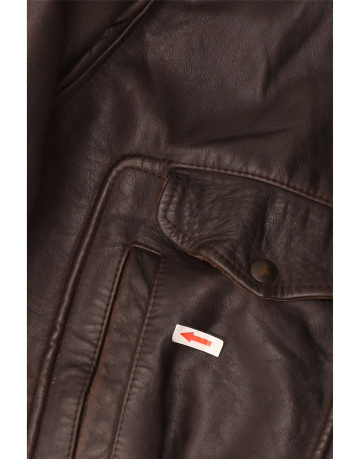Vintage Mens Leather Jacket UK 42 XL Brown