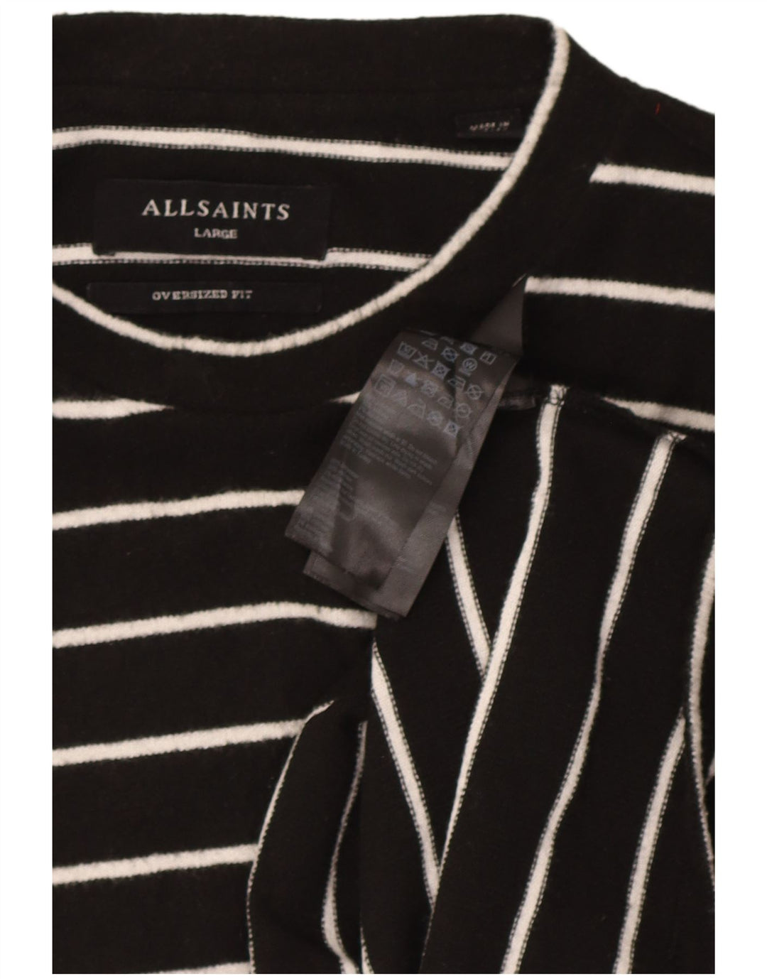All Saints Womens Oversized UK 16 Large Black Striped Polyester