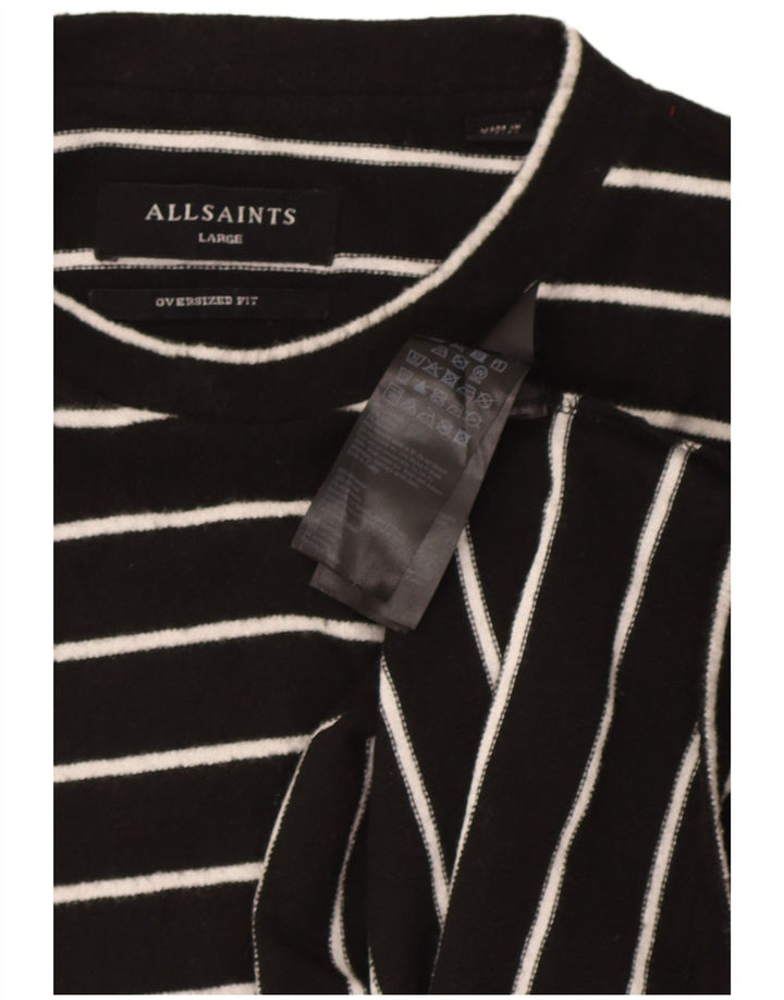 All Saints Womens Oversized UK 16 Large Black Striped Polyester