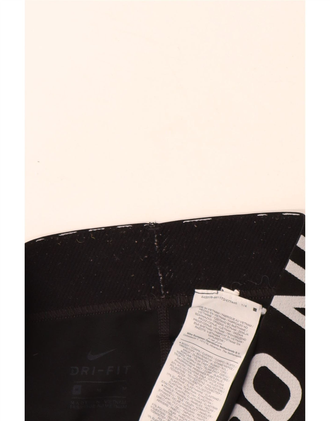 NIKE Womens Dri Fit Graphic Leggings UK 12 Medium  Black Polyester