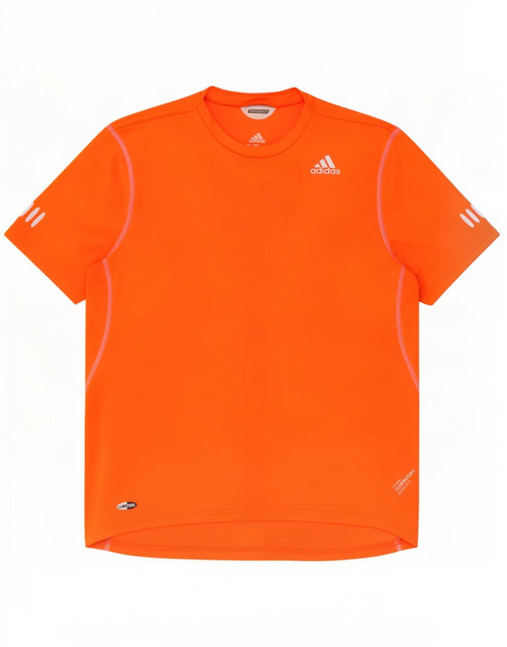 Adidas Mens Climacool T-Shirt Top Medium Orange Polyester