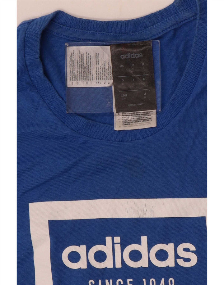 Adidas Mens Graphic T-Shirt Top Small Blue Cotton