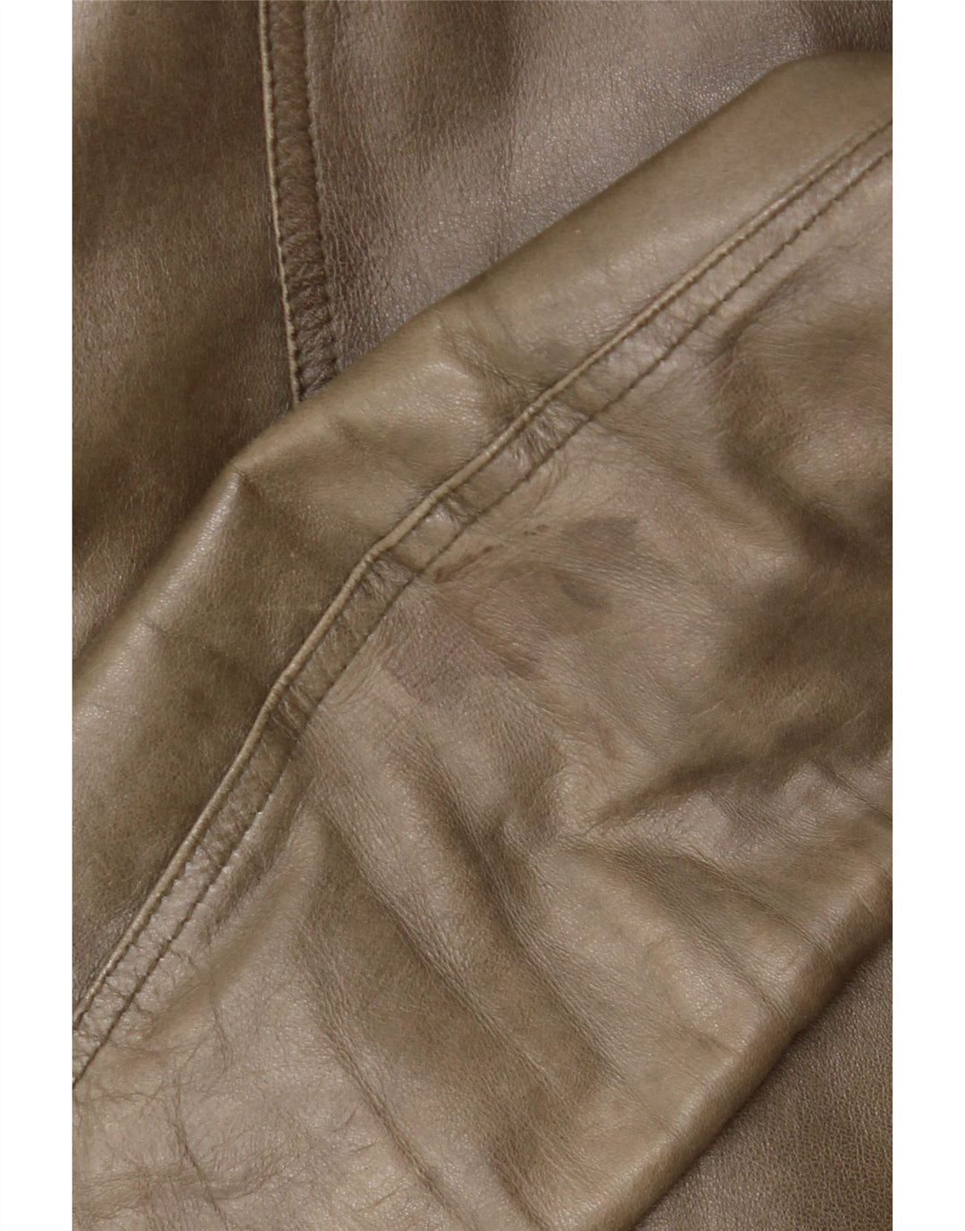 Vintage Womens Leather Jacket IT 42 Medium Khaki Leather