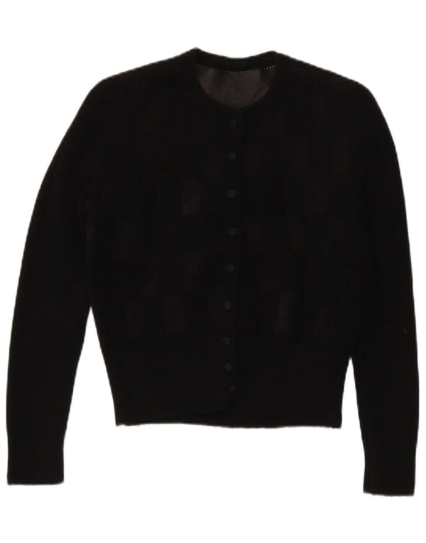 Vintage Womens Cardigan Sweater UK 12 Medium Black