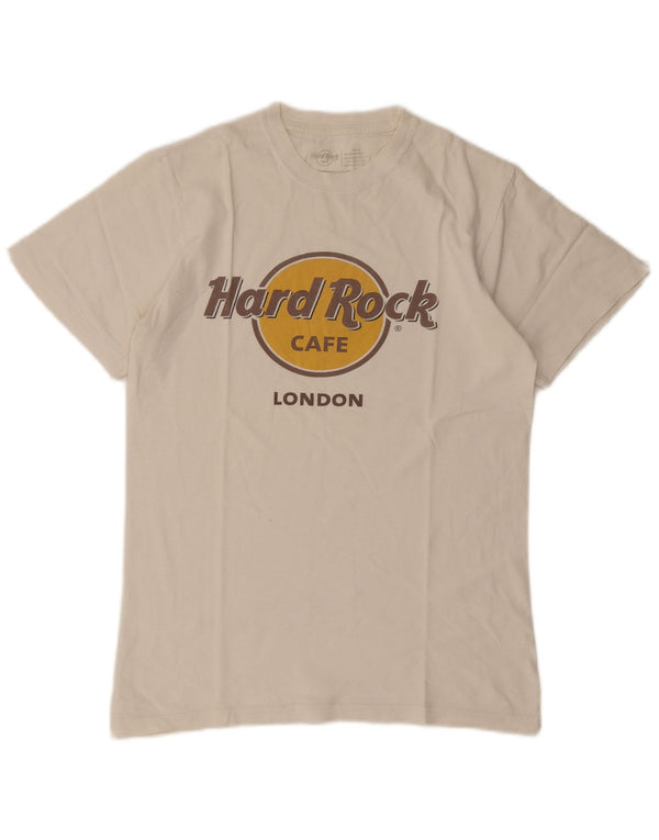 Hard Rock Cafe Mens London Graphic T-Shirt Top Small White Cotton