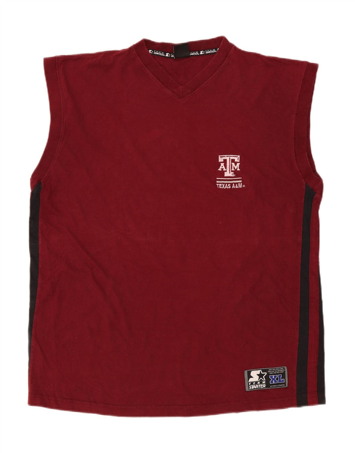 Starter Mens Vest Top XL Burgundy Cotton