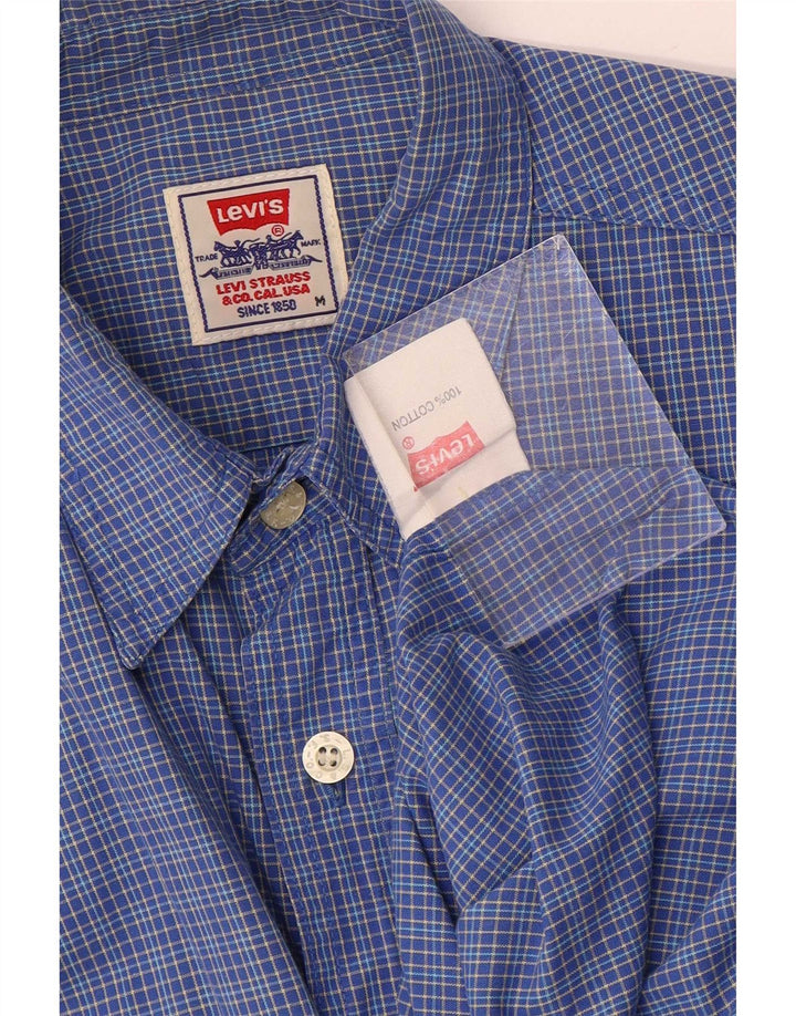 Levi's Mens Shirt Medium Blue Check Cotton