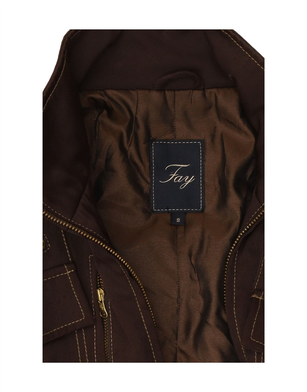 FAY Womens Utility Jacket UK 10 Small Brown Vintage Fay and Second-Hand Fay from Messina Hembry 