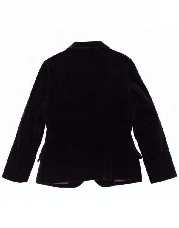 Vintage Womens 2 Button Velvet Blazer Jacket UK 12 Medium Purple Cotton