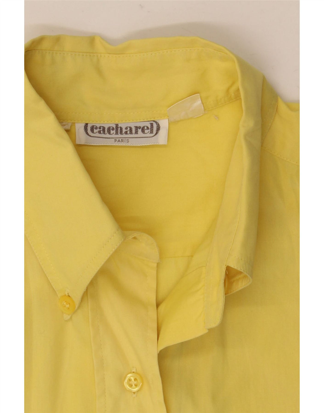 Cacharel Womens Shirt UK 14 Large Yellow