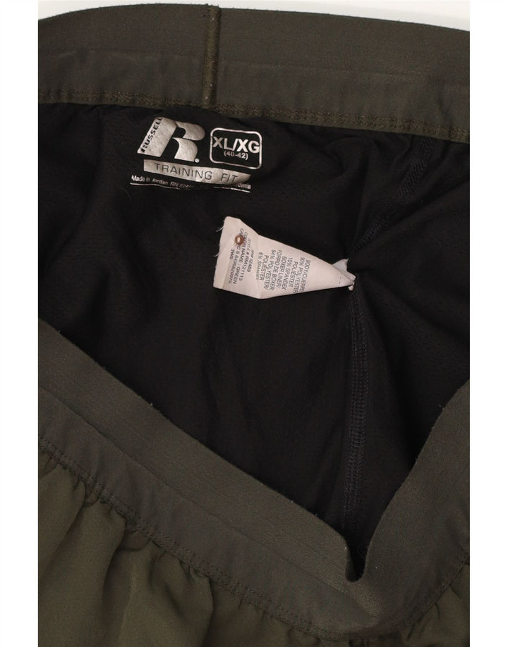 RUSSELL ATHLETIC Mens Dri-Power Sport Shorts XL  Khaki Polyester