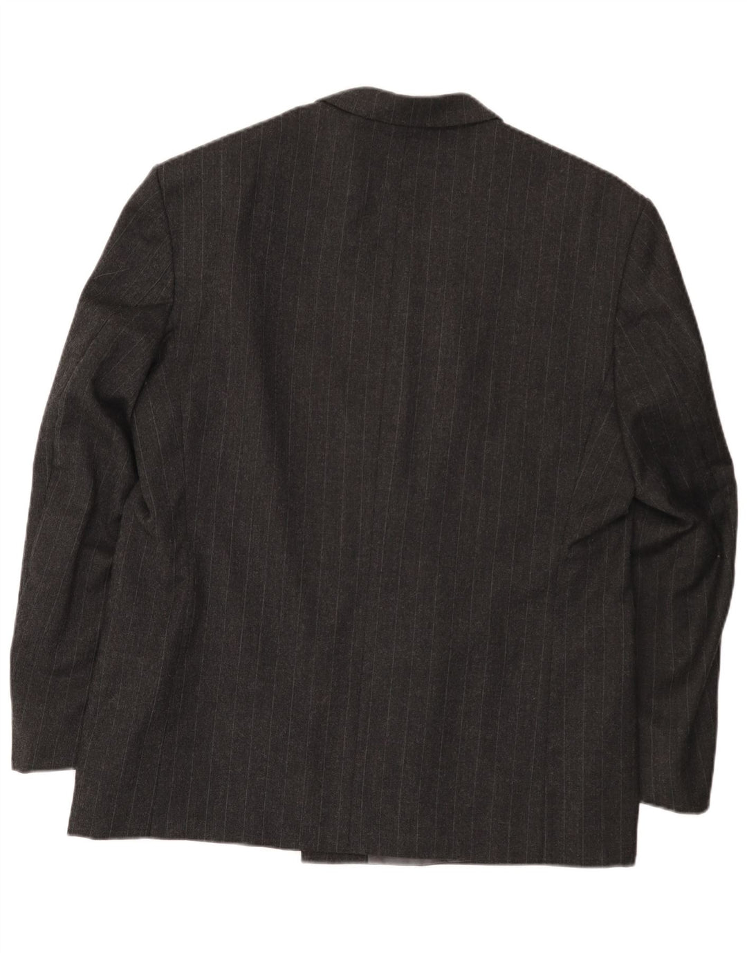 Vintage Mens Double Breasted Blazer Jacket EU 54 2XL Grey Pinstripe Wool