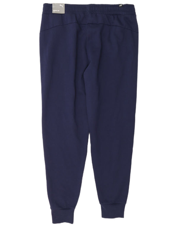 Puma Mens Tracksuit Trousers Joggers XL Navy Blue Cotton