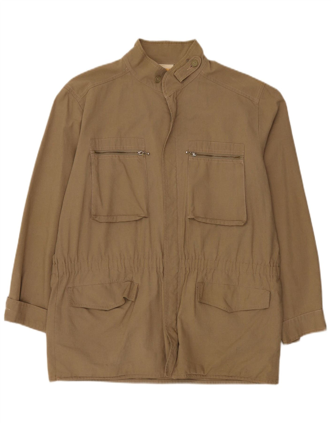 Vintage Mens Utility Jacket EU 48 Medium Khaki Cotton