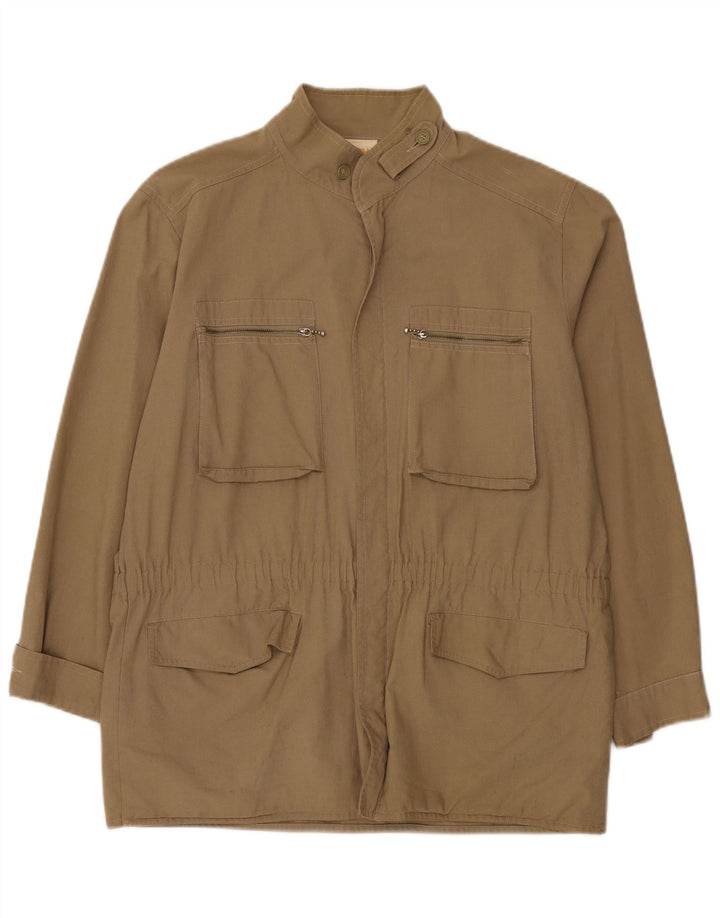 Vintage Mens Utility Jacket EU 48 Medium Khaki Cotton
